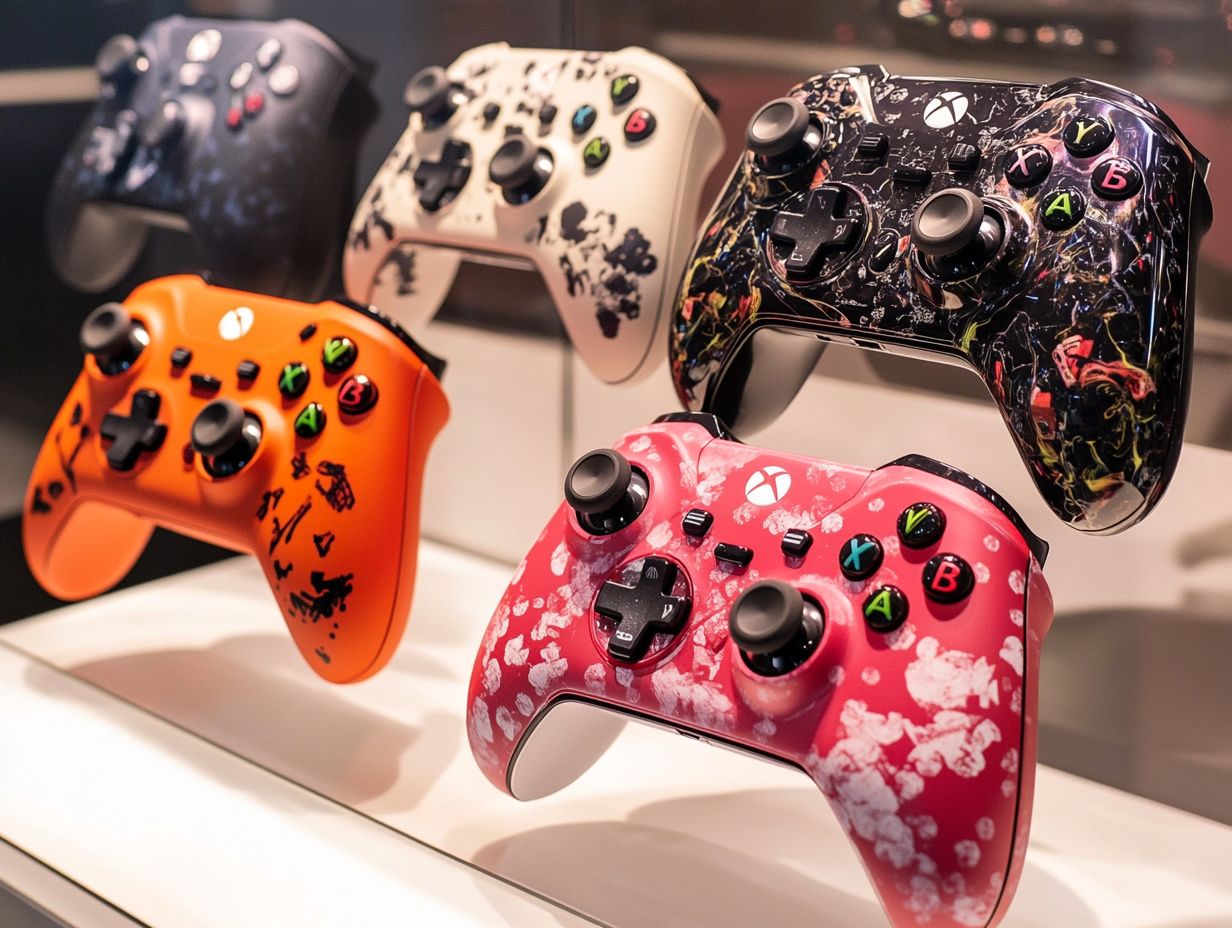 A selection of customizable gaming controllers.