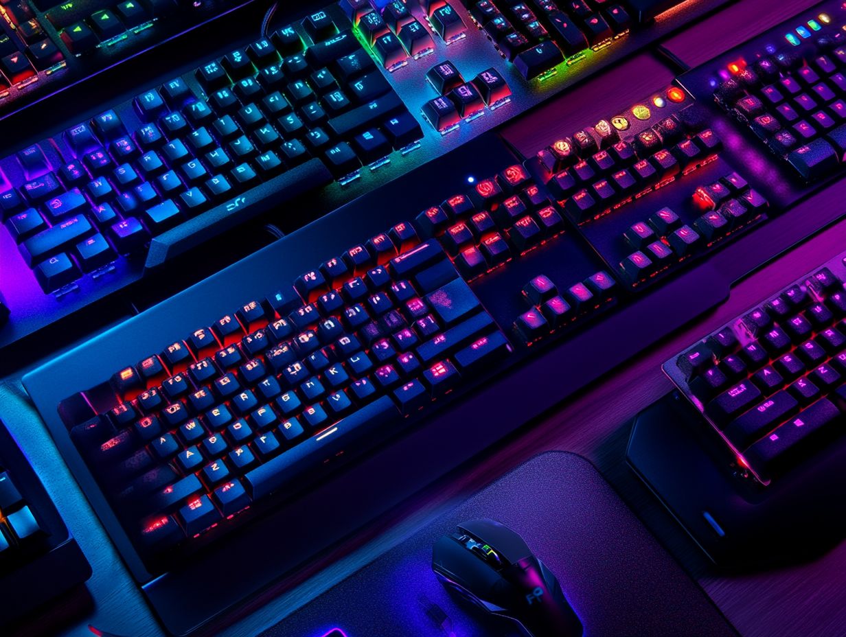 Infographic showing must-have features in gaming keyboards.