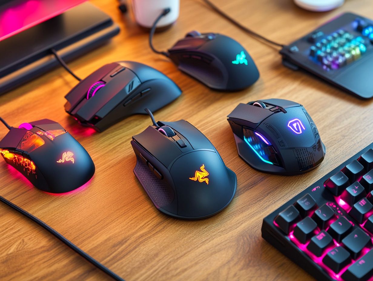 Image showcasing frequently asked questions about gaming mice