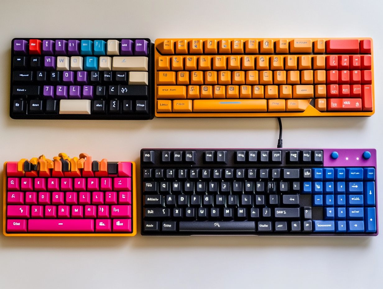 Visual representation of myths surrounding unique keyboard layouts.