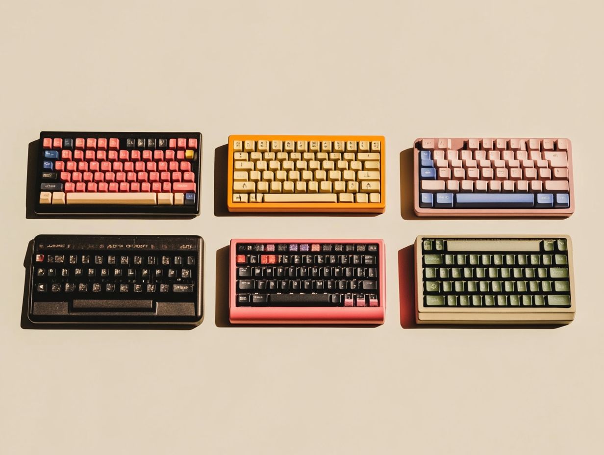 A visual comparison of unique keyboard layouts.