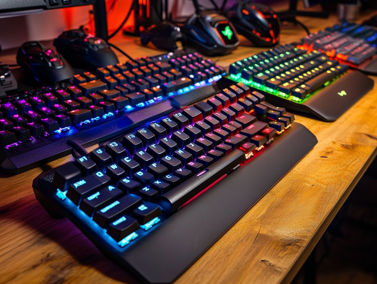 Image showcasing gaming keyboards with long battery life