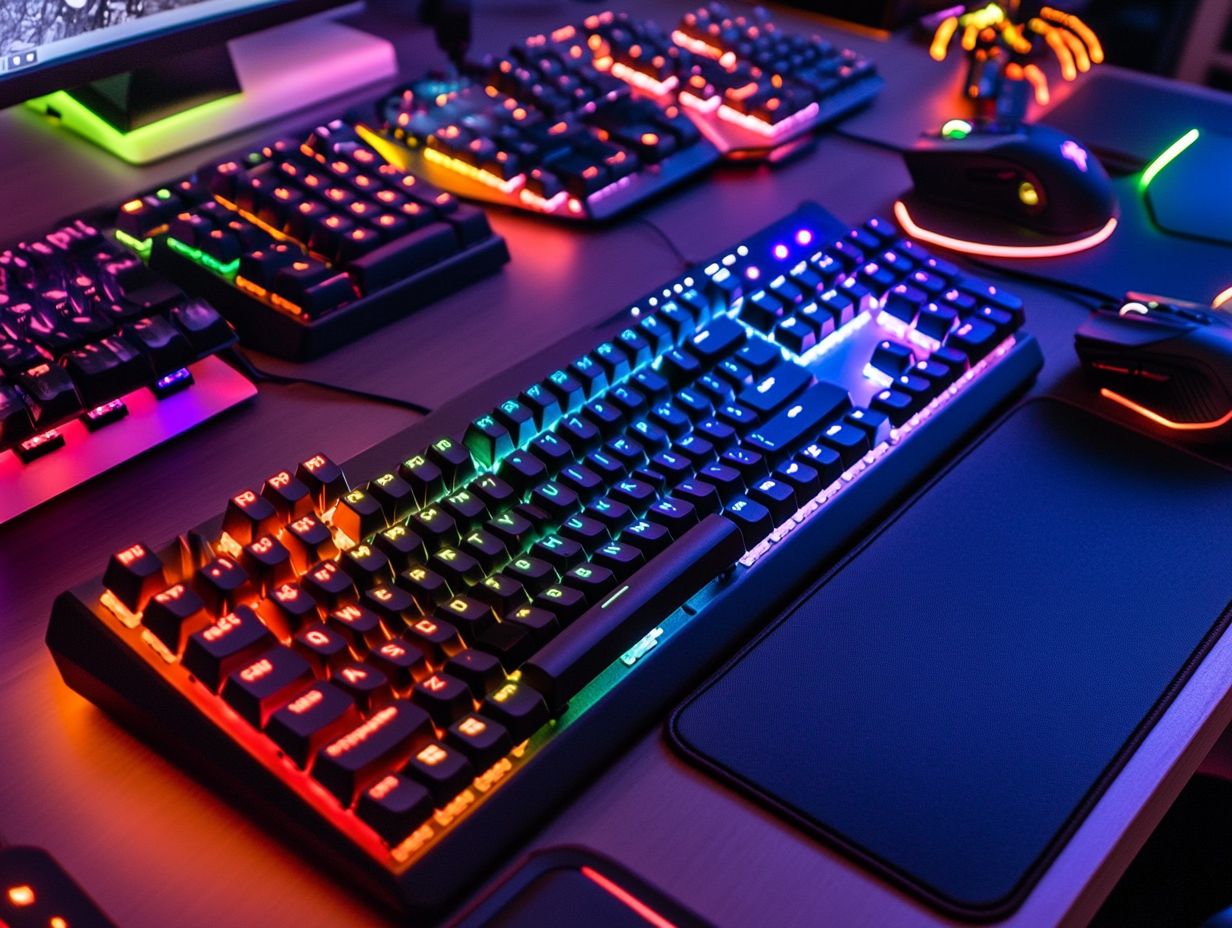 Visual representation of custom keycaps enhancing a gaming keyboard.