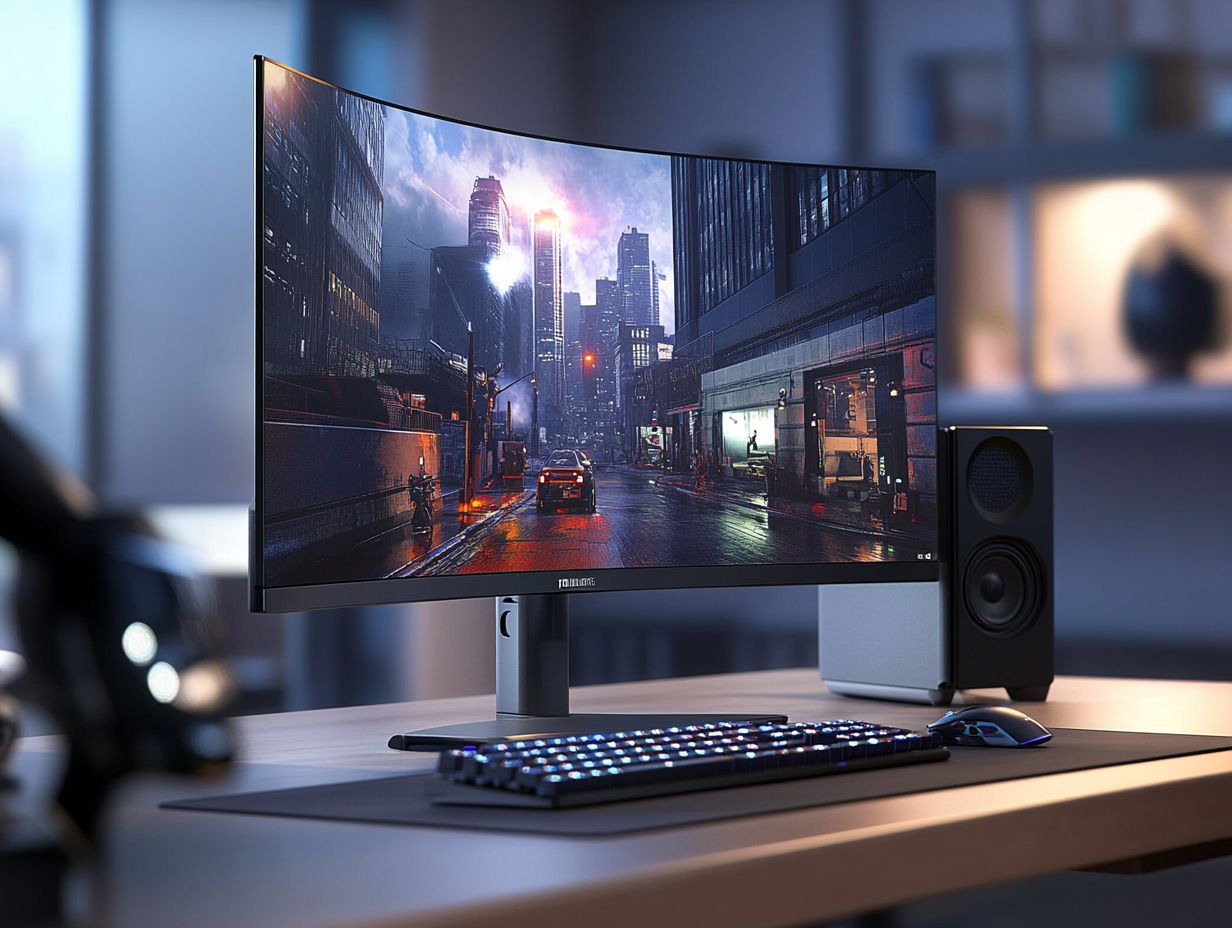 Gaming monitor featuring integrated speakers for enhanced audio experience