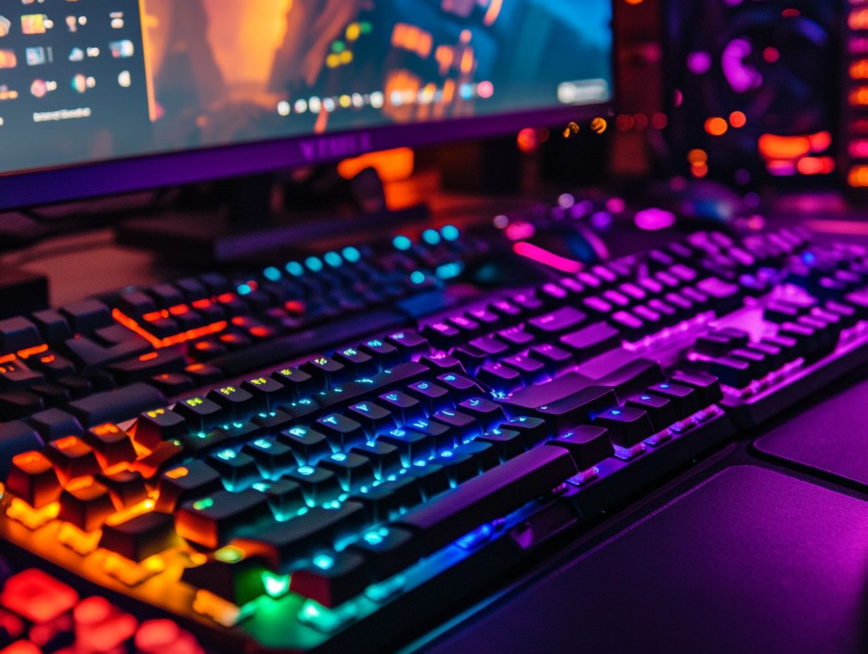 A dynamic backlit keyboard enhancing gaming setup