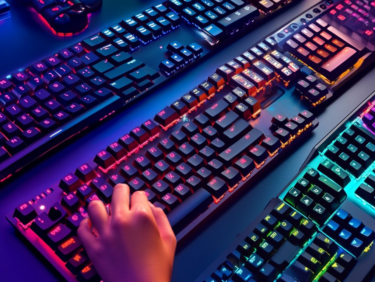 Visual comparison of gaming keyboard features.