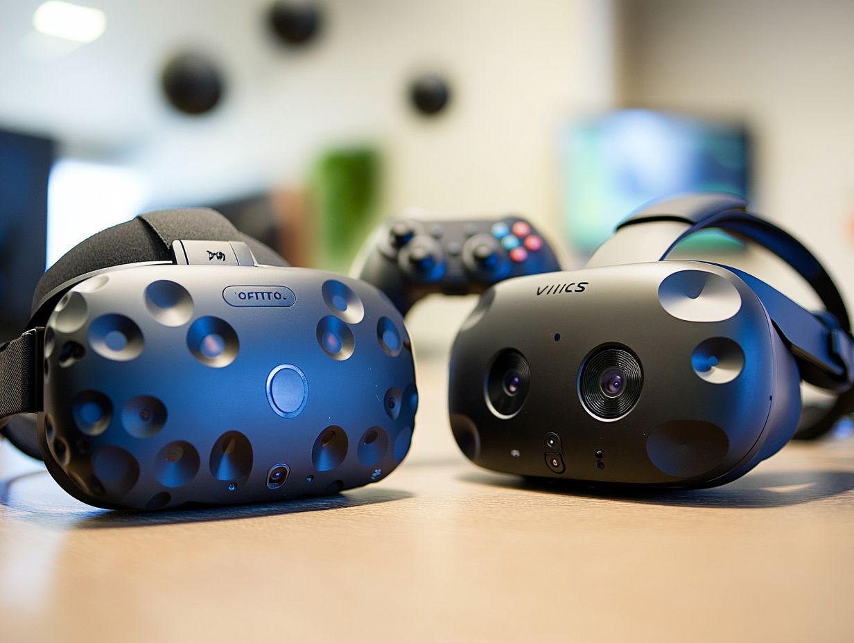 Side-by-side comparison of Oculus and HTC Vive