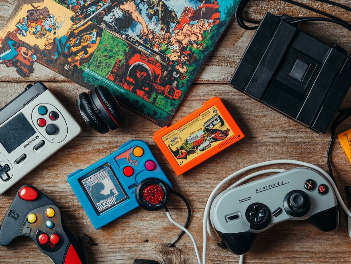 Image showcasing essential accessories for retro gaming