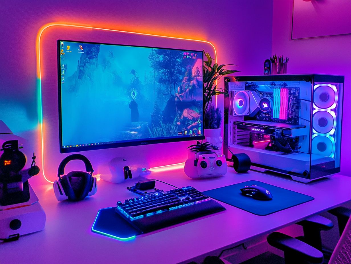 A gamer setting up their ideal workspace