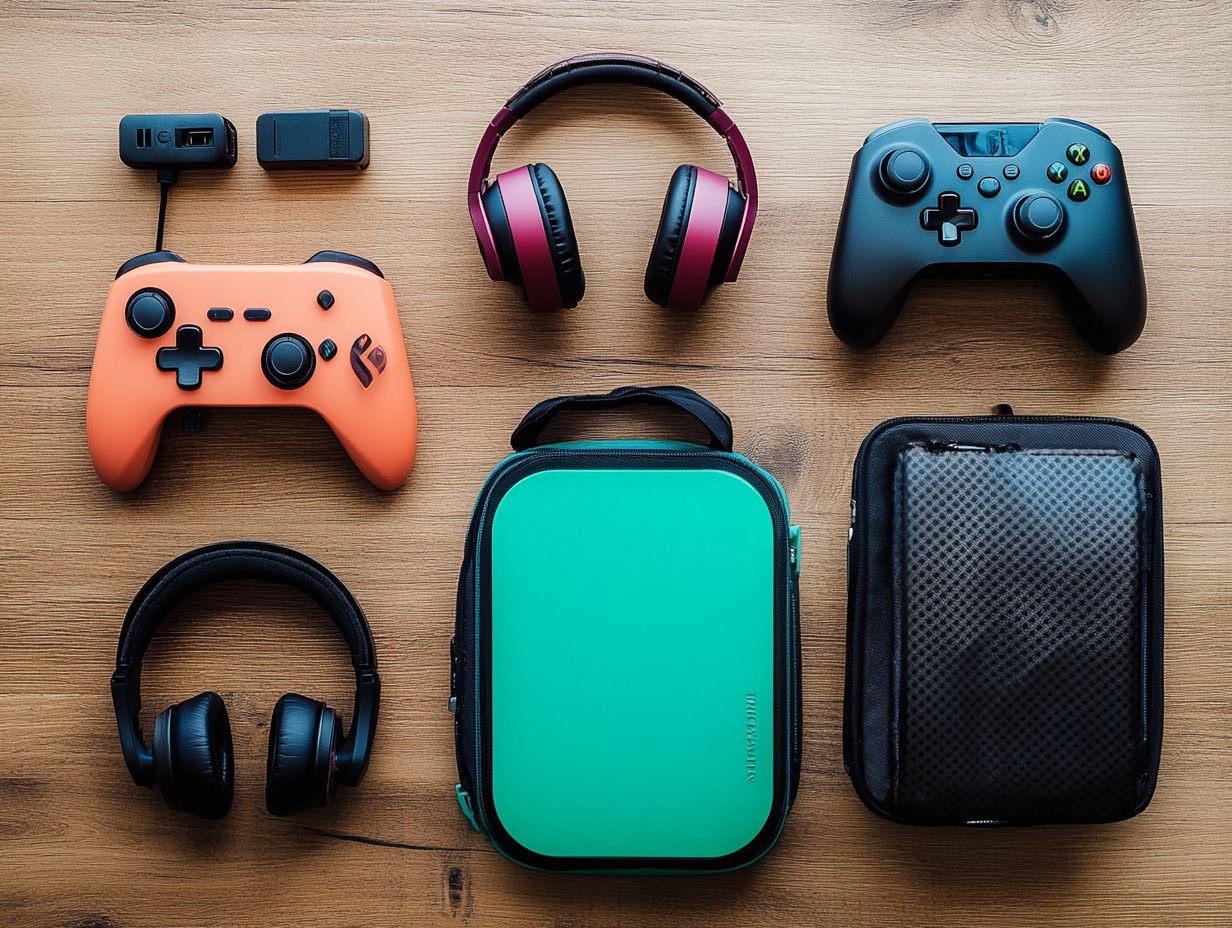 Image showing must-have portable gaming accessories.