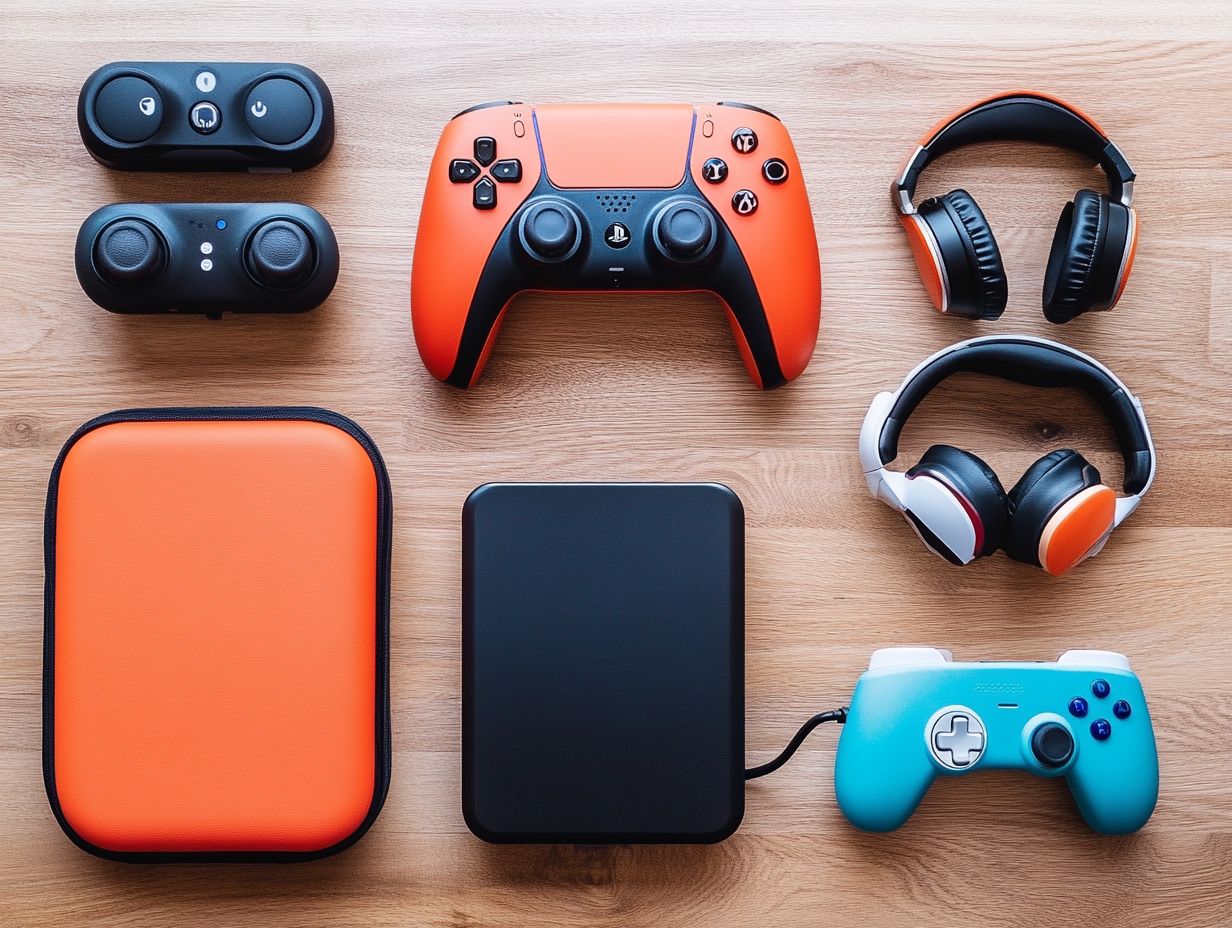 A variety of portable gaming accessories compatible with multiple devices