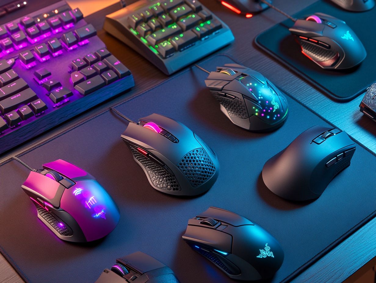 An overview of key features in a gaming mouse.