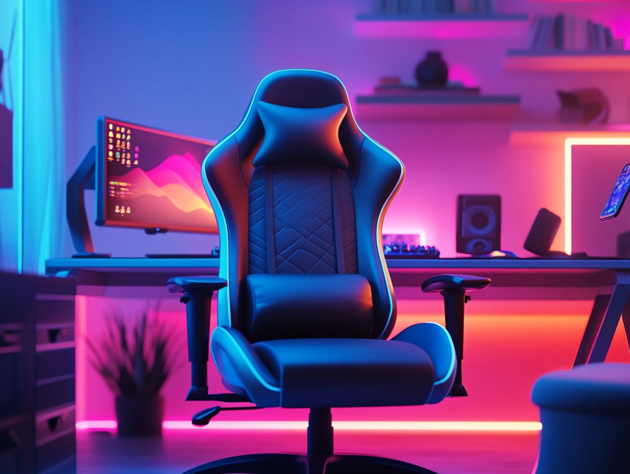 A high-quality gaming chair ensures comfort and durability during long sessions.