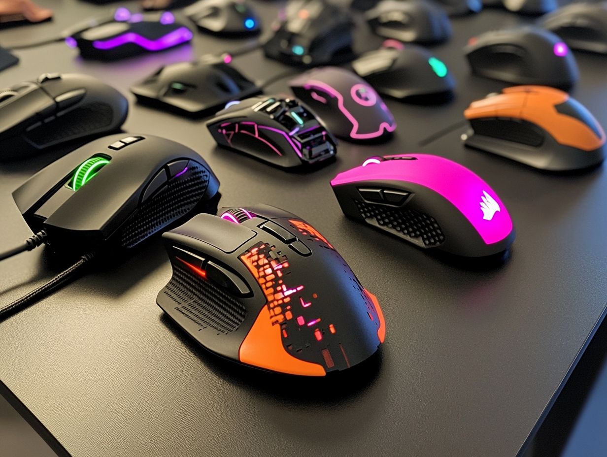 Image showcasing key features to consider in a gaming mouse.