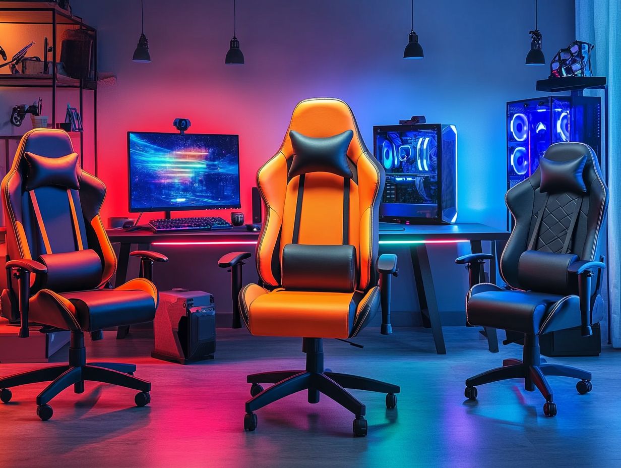 A selection of key gaming chair features