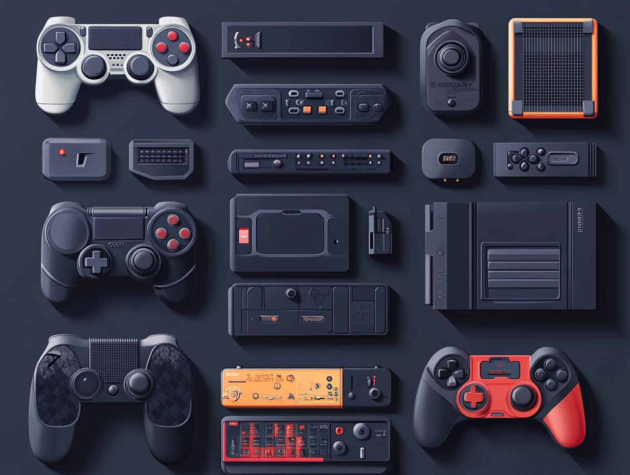 A timeline showcasing the evolution of gaming accessories