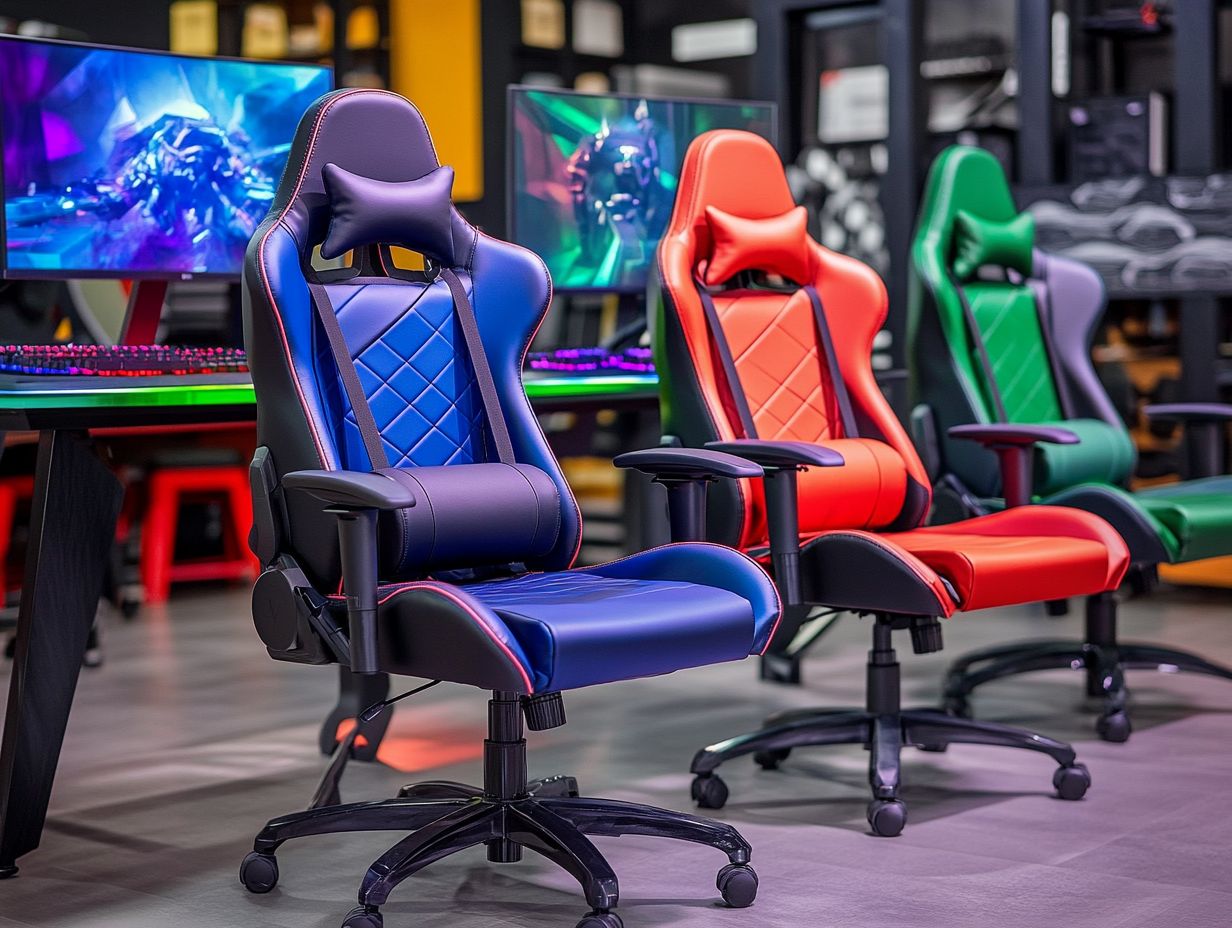 Popular color options for gaming chairs