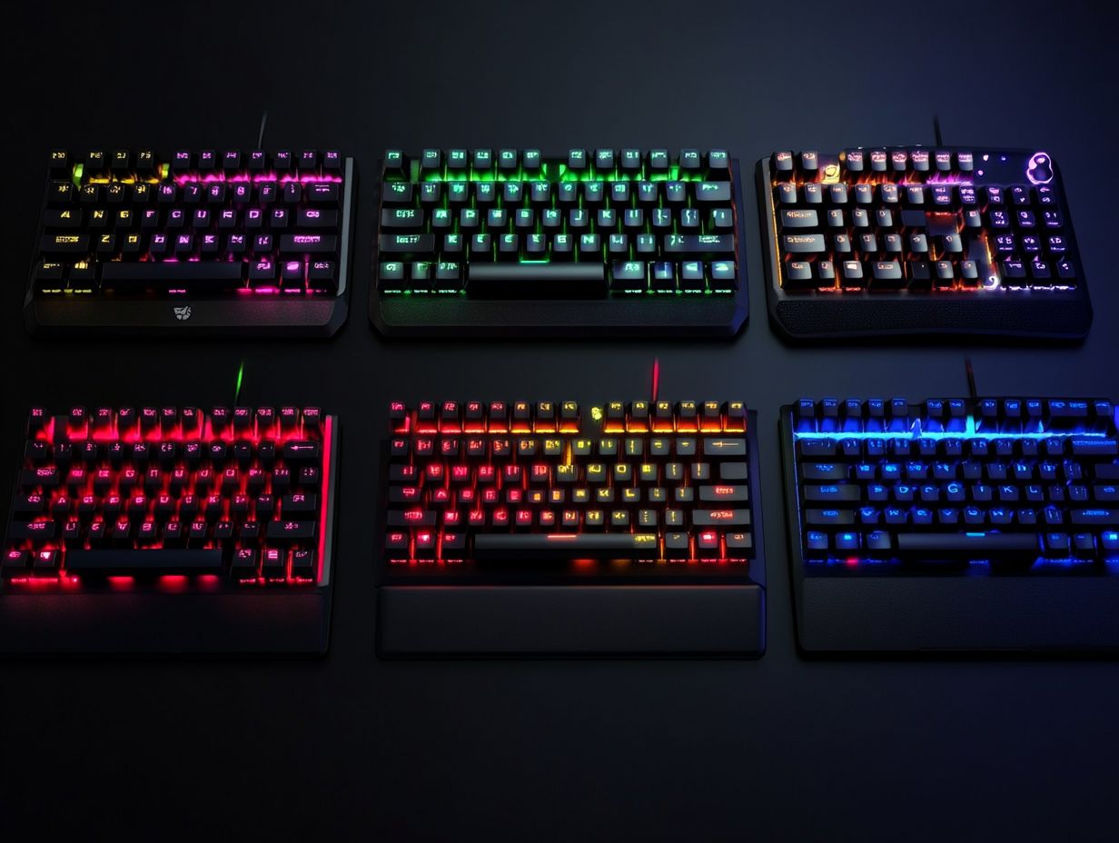 A collection of top gaming keyboards with customizable lighting options.