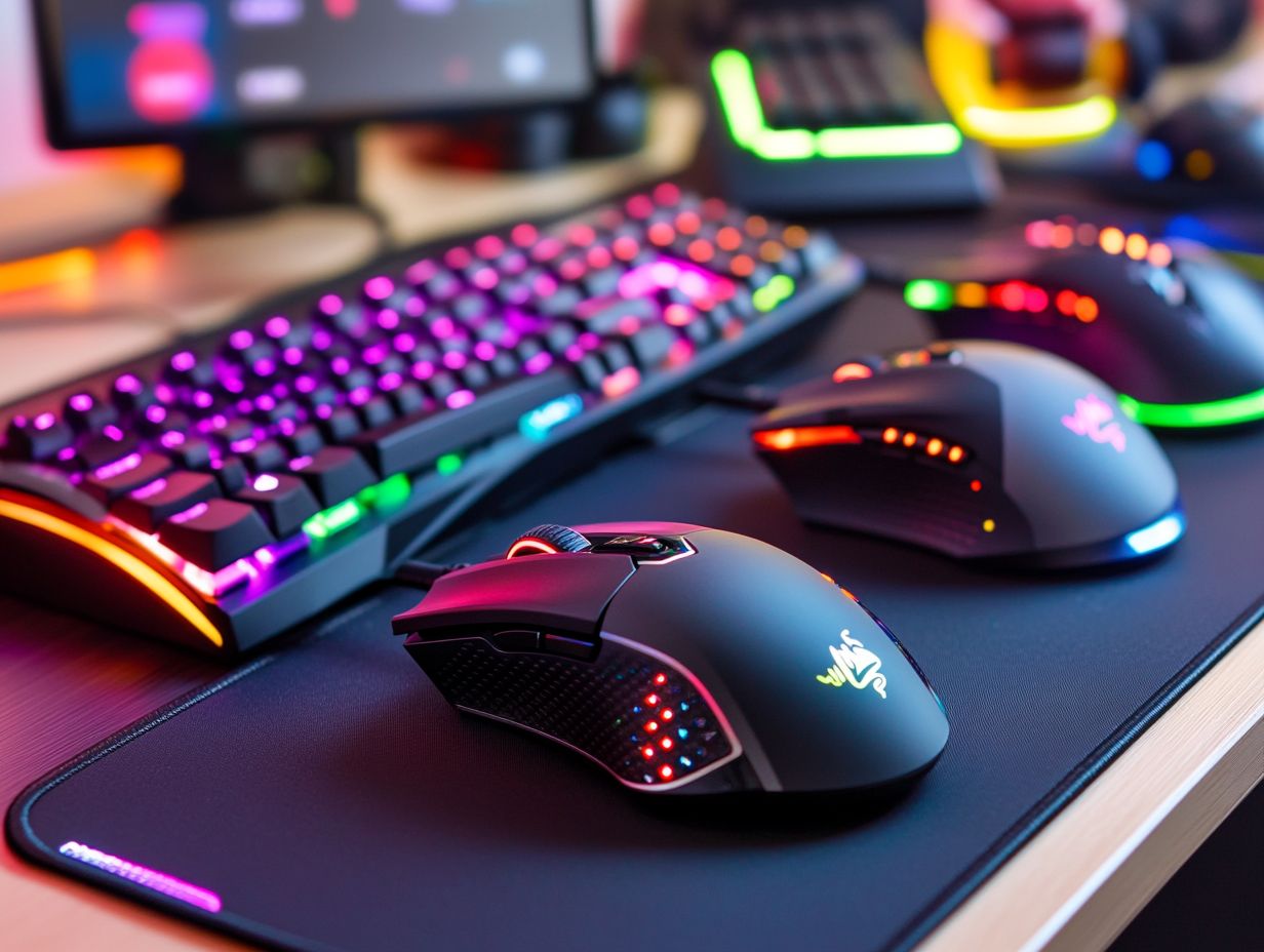 Image illustrating key features of a gaming mouse suitable for esports competitions.