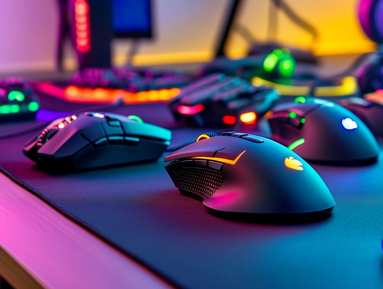 Image showing frequently asked questions about gaming mice with customizable buttons.