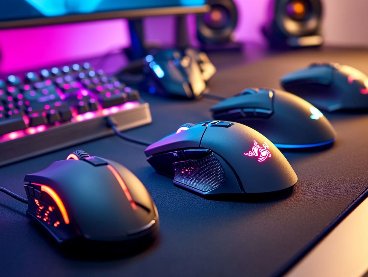 Image showing the top 5 gaming mice with customizable buttons.