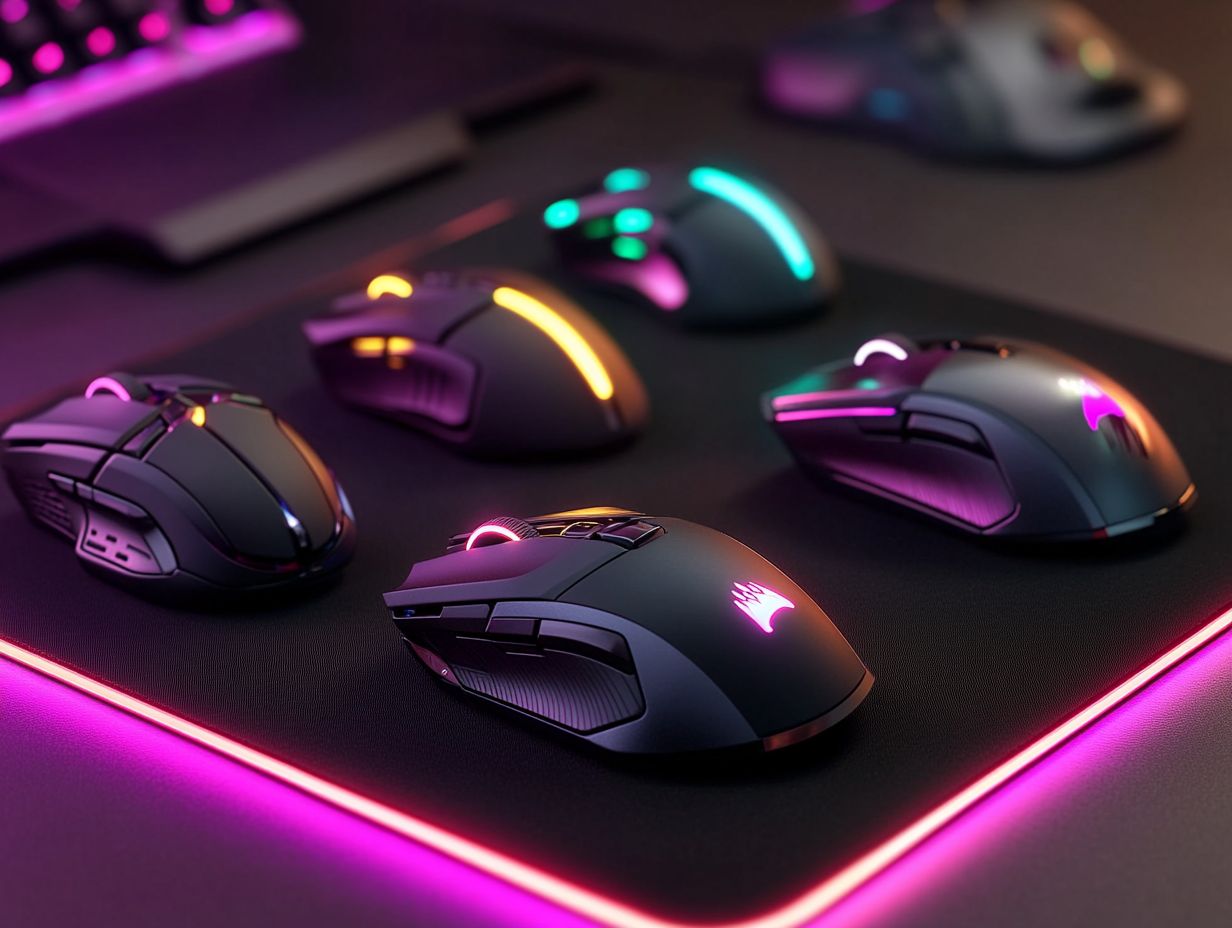 Image showcasing the top 5 wireless gaming mice for 2024, including Logitech G502 and Razer Viper Ultimate.