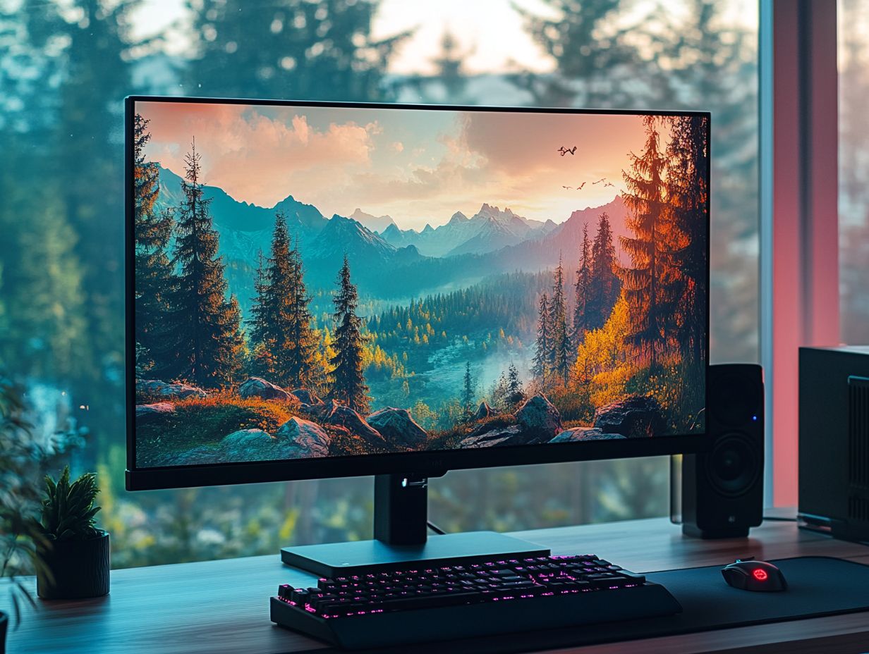 A gaming monitor showcasing durability and warranty features