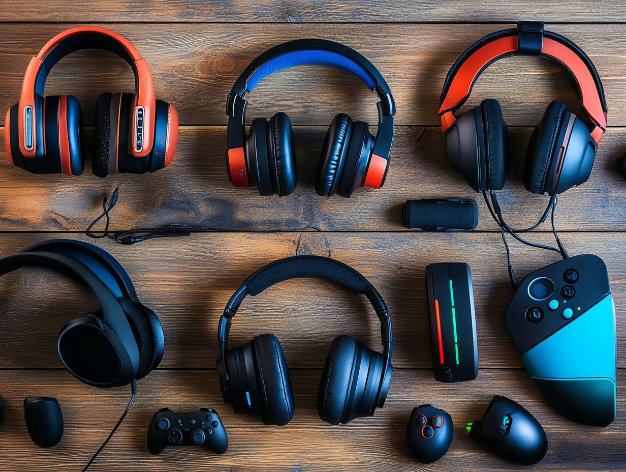 A variety of gaming headsets showcasing virtual reality compatibility