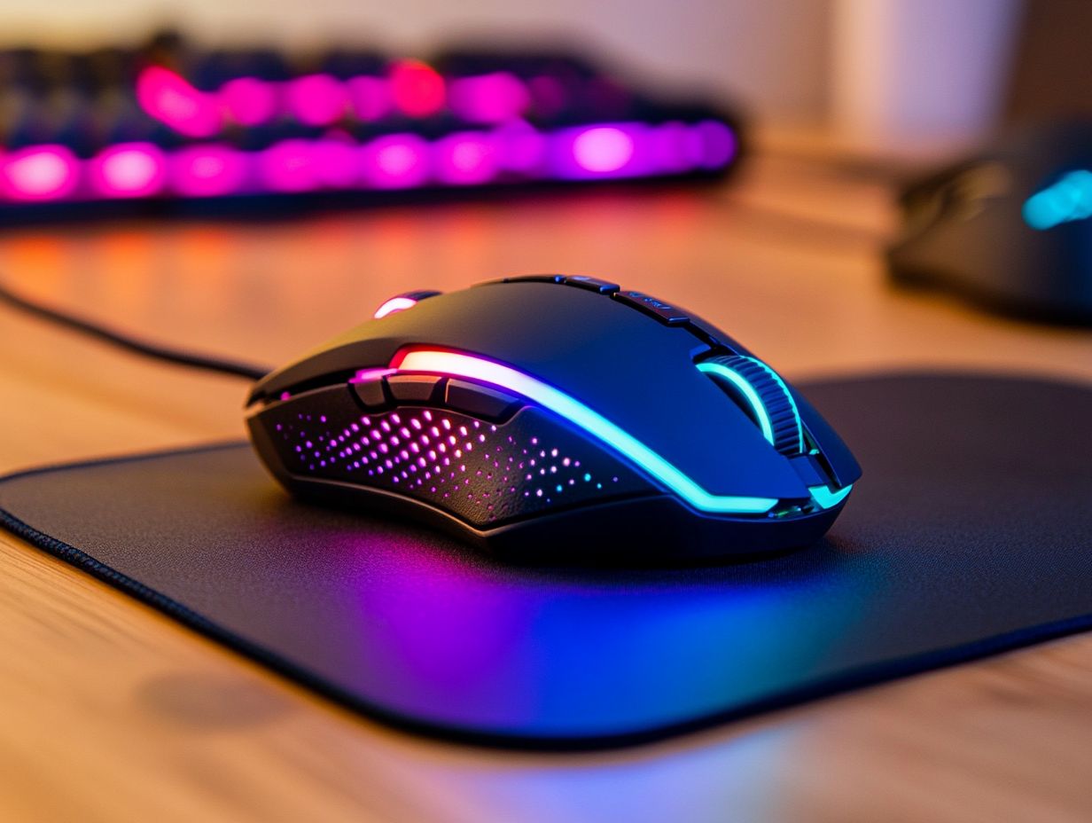 An example of FPS, MMO, and MOBA gaming mice