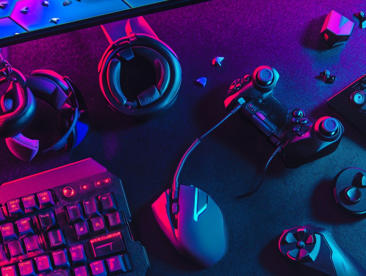 A visual guide on features to consider when selecting gaming accessories.