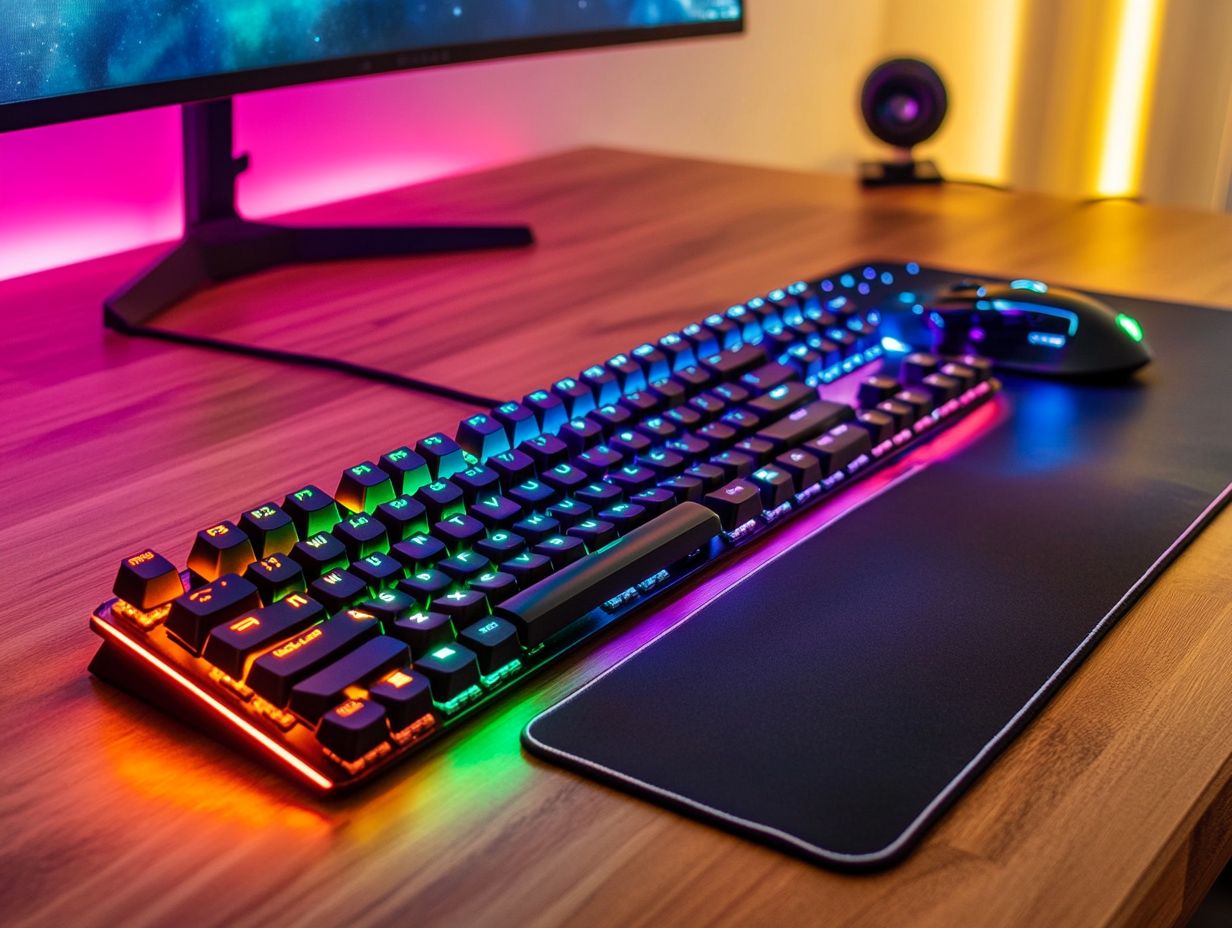 Comparison of wired and wireless gaming keyboards for competitive gaming.